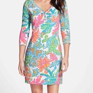 Floral Multicolor V-Neck Dress